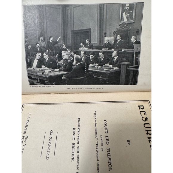 Resurrection By Leo Tolstoy Hardcover 1900 Edition Translated By Henry Brittoff - Picture 6 of 16